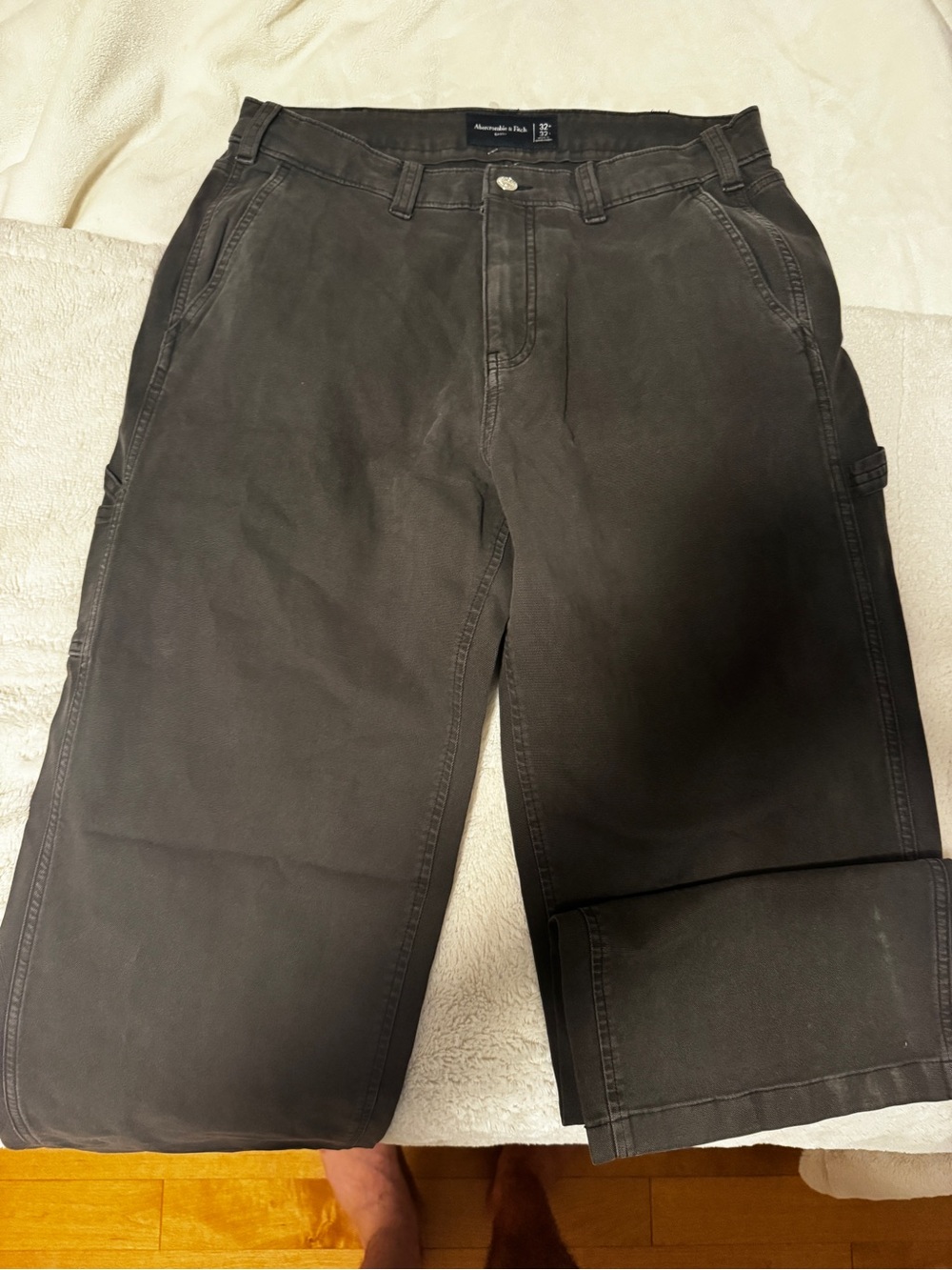 Abercrombie & Fitch Men's Dark Brown Workwear Carpenter Baggy Pants